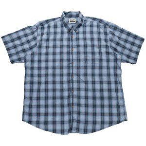 Wrangler Riata Short Sleeve Button Down Shirt Mens Size 3X Blue Plaid Western